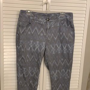 Lane Bryant chevron print grey jeans